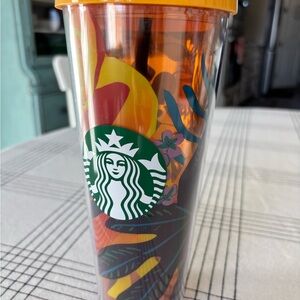 Starbucks Colorful Tumbler with Orange Lid 24oz